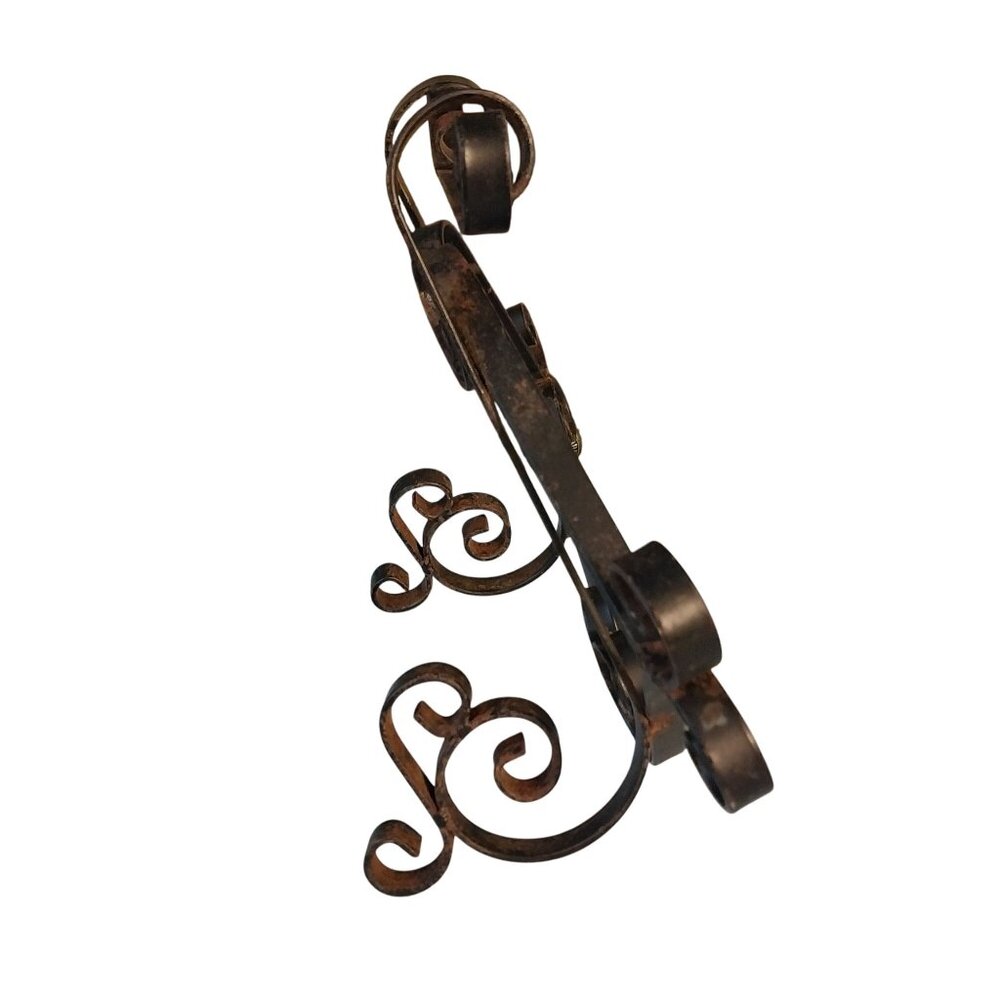 Elegant Black and Brown Wrought Iron Easel - Picture 4 of 8